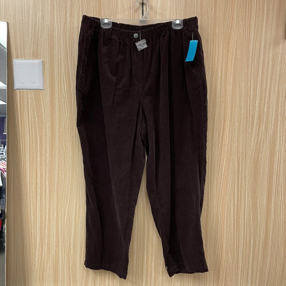 NWT Woman Within Brown Corduroy Pants Size 22 W